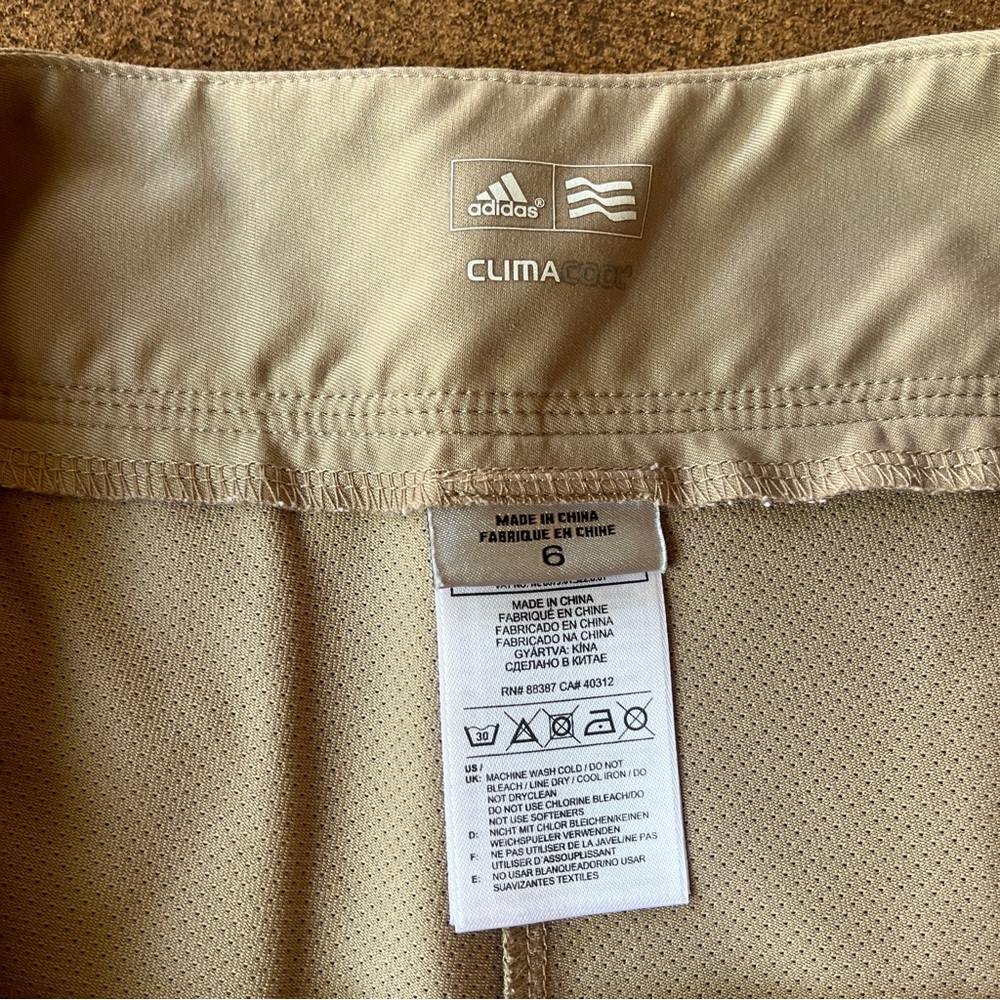 adidas Tan Skort Climacool golf skirt Womens 6 Medium pickleball sporty skort - Picture 6 of 6